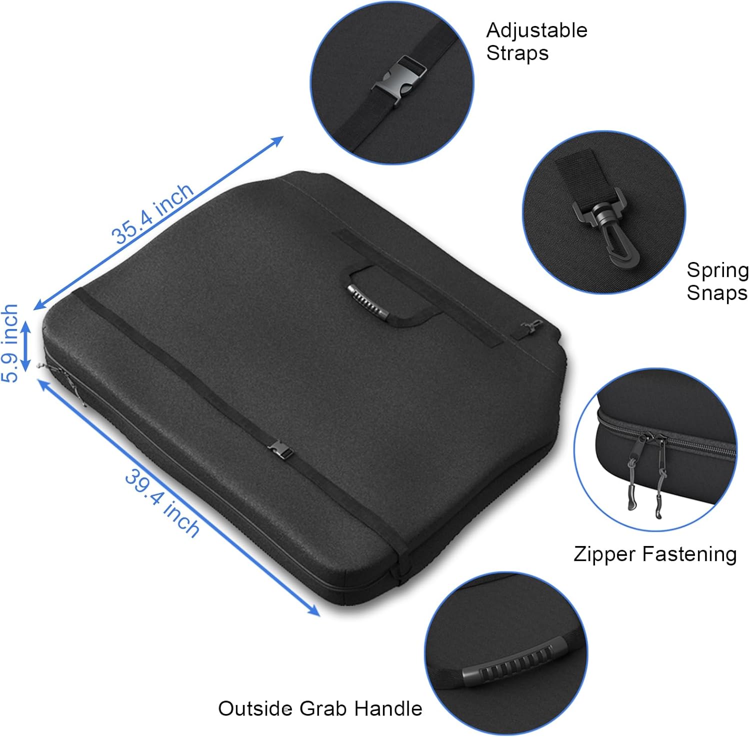 Wrangler Hard Top Freedom Panel Storage Bag,Hardtop Roof Panel Storage Case for Jeep Wrangler JK JL 2/4Dr 2007-2024,Dual Compartment Bag with Soft Inner Flaps