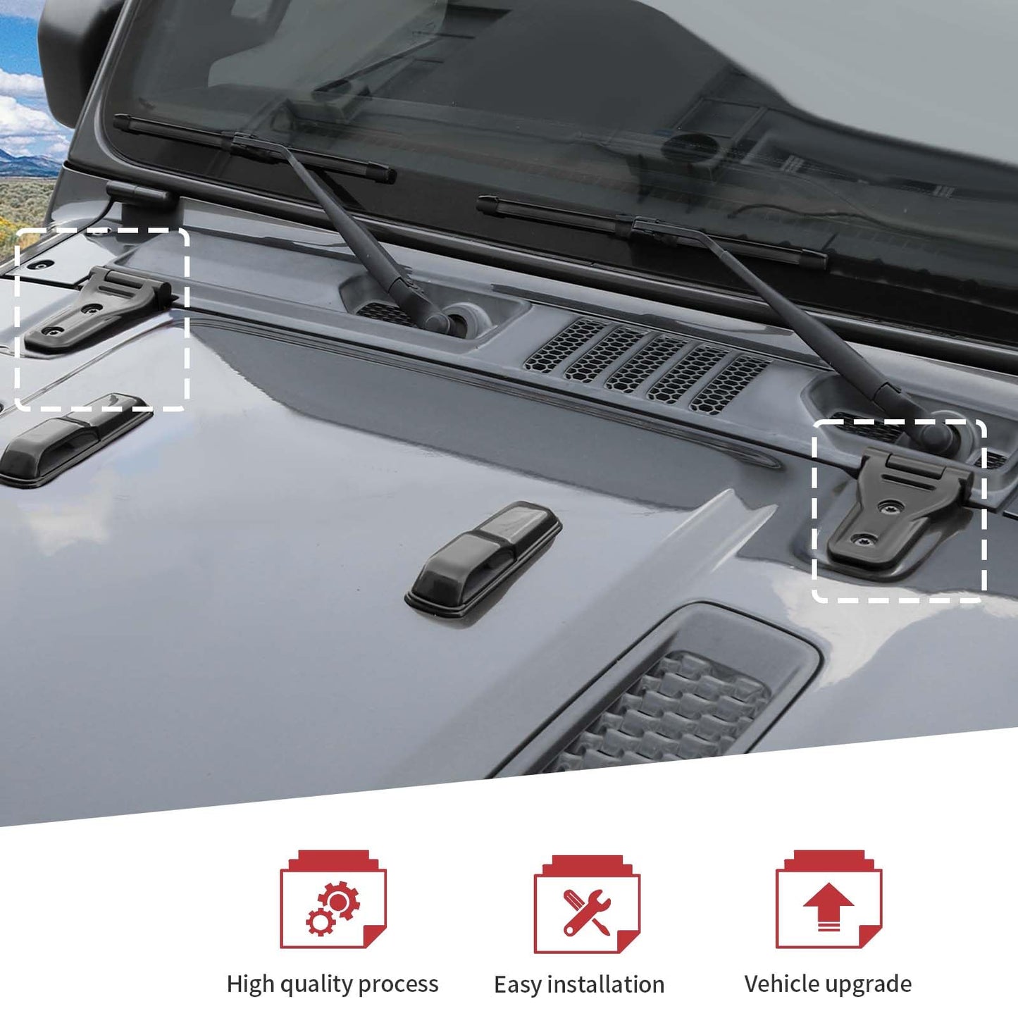 Matte Black Door Hinge Covers for Jeep Wrangler JL 4-Door
