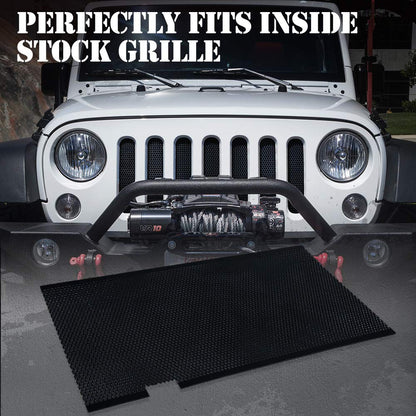 2007-2018 Jeep JK/JKU Front Grille Mesh Insert - Matte Black Aluminum