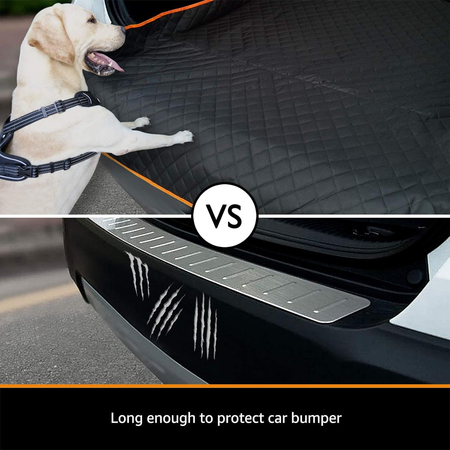 Heavy-Duty Waterproof Dog Cargo Liner - Nonslip w/Bumper Flap, Washable, Universal Large SUV Fit