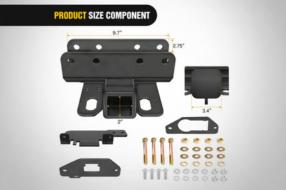 2" Rear Trailer Hitch Kit for 2021-2026 Ford Bronco 2/4-Door (Excludes Sport) - Black