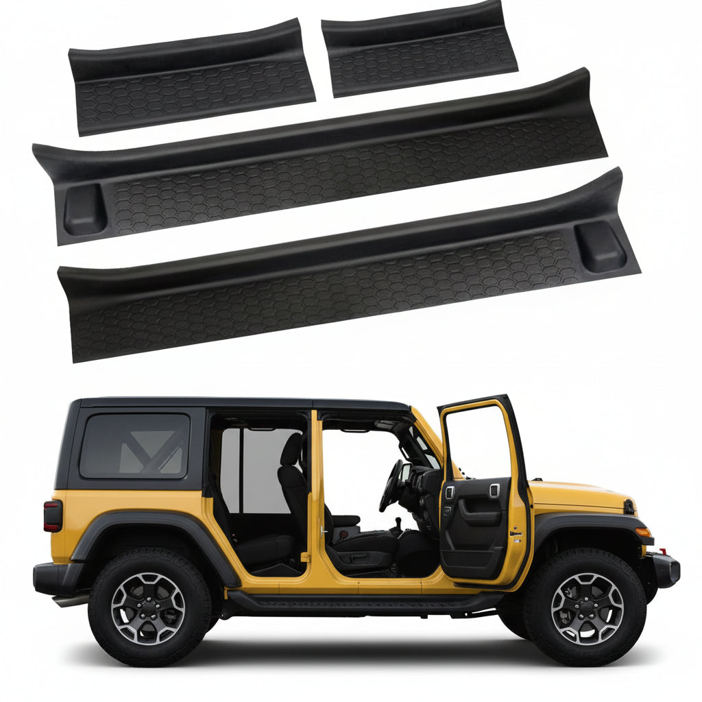 4-PCS Door Sill Guards for Jeep Wrangler JL (2018-2025) & Gladiator JT (2020-2024)