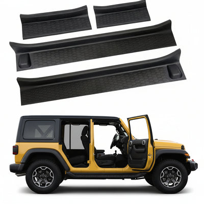 4-PCS Door Sill Guards for Jeep Wrangler JL (2018-2025) & Gladiator JT (2020-2024)