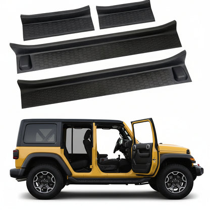 4-PCS Door Sill Guards for Jeep Wrangler JL (2018-2025) & Gladiator JT (2020-2024)