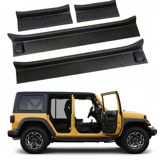 4-PCS Door Sill Guards for Jeep Wrangler JL (2018-2025) & Gladiator JT (2020-2024)