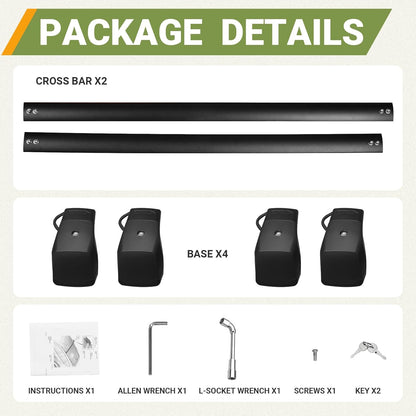 Anti-Theft 440LBS Roof Rack Cross Bars Compatible with 2021-2024 Chevrolet Tahoe, Chevy Suburban, GMC Yukon & Yukon XL, Cadillac Escalade ESV