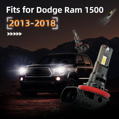 6-PCS Super Bright White Fog Light Bulb Kit for 2013-2018 Dodge Ram 1500 - Plug & Play