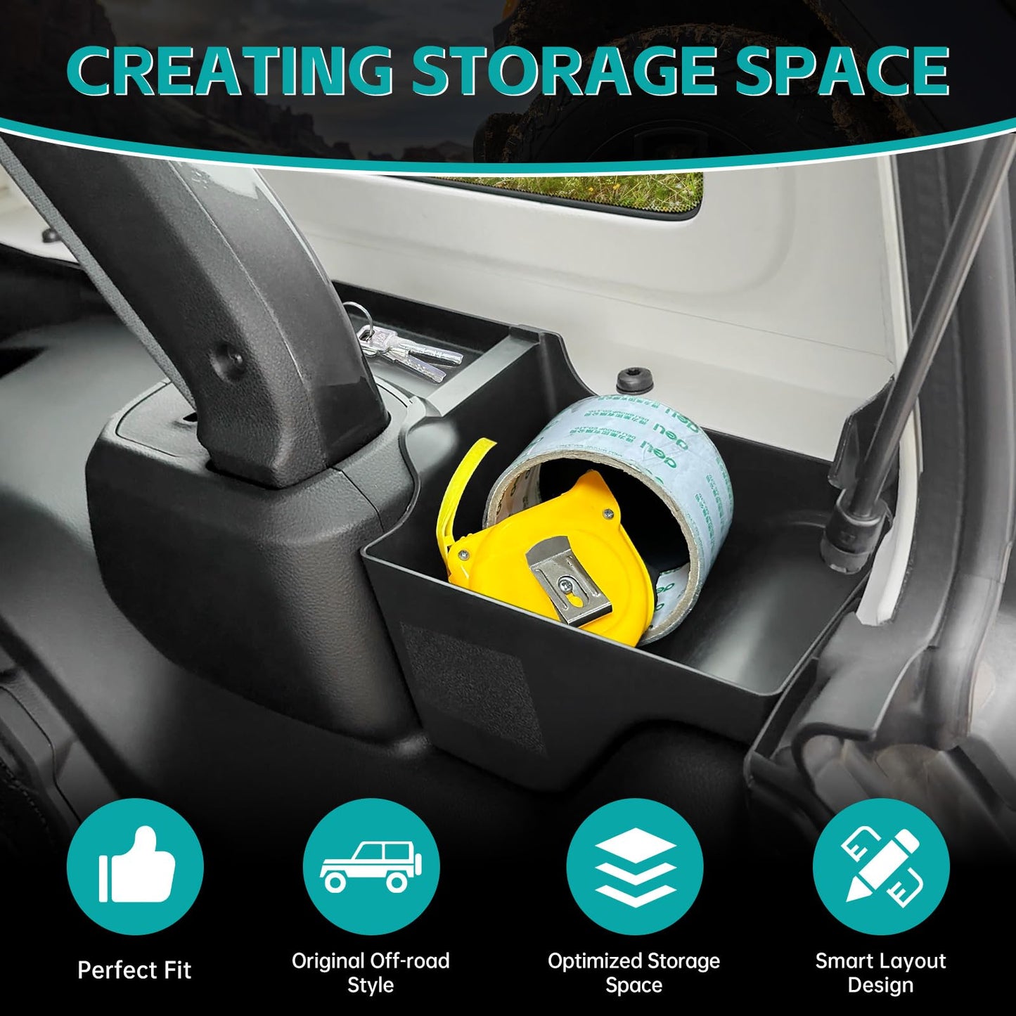 Rear Wheel Well Storage Boxes for 2024-2025 Jeep Wrangler JL 4-Door (Left + Right)