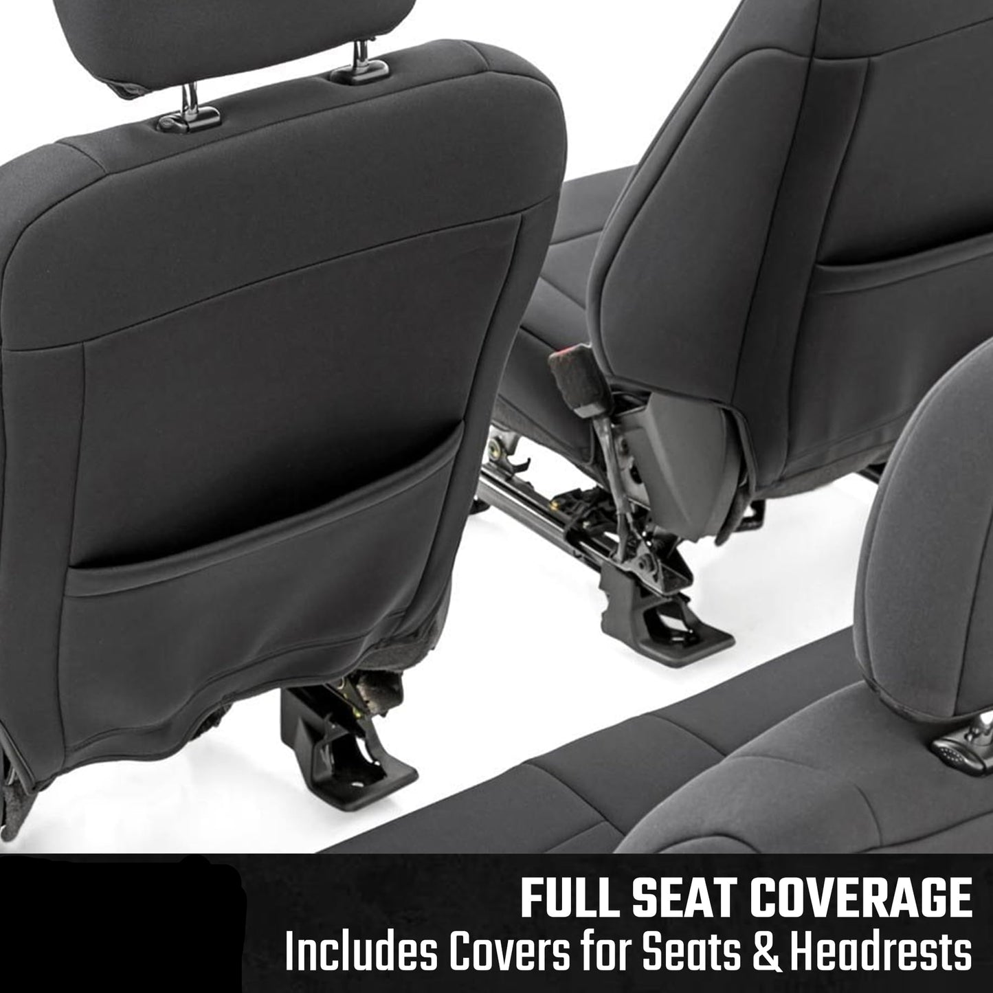 Neoprene Front & Rear Seat Covers for 2015-2026 Ford F-Series Crew Cab (Bucket Seats)