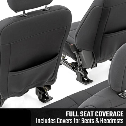 Neoprene Front & Rear Seat Covers for 2015-2026 Ford F-Series Crew Cab (Bucket Seats)