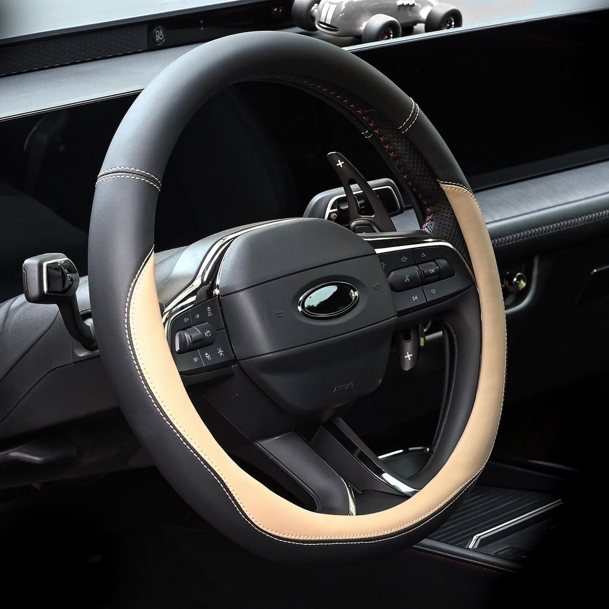 Microfiber Leather Steering Wheel Cover Universal 15 inch