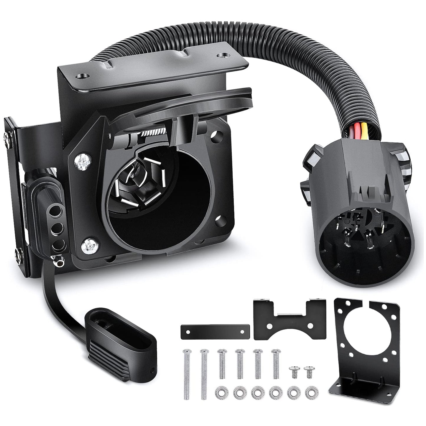 Dual-Output 4-to-7 Pin Trailer Adapter - For RVs/Trucks w/ USCAR 7-Way Sockets