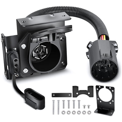Dual-Output 4-to-7 Pin Trailer Adapter - For RVs/Trucks w/ USCAR 7-Way Sockets