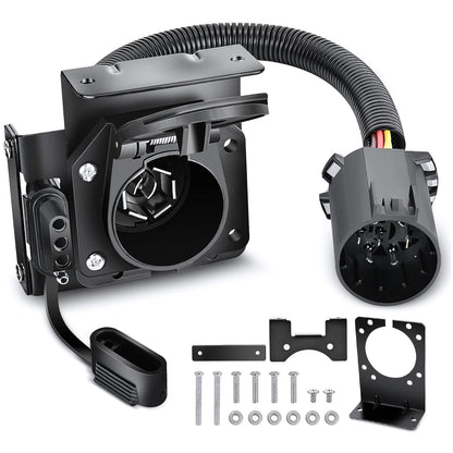 Dual-Output 4-to-7 Pin Trailer Adapter - For RVs/Trucks w/ USCAR 7-Way Sockets