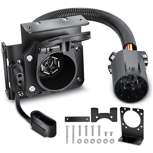 Dual-Output 4-to-7 Pin Trailer Adapter - For RVs/Trucks w/ USCAR 7-Way Sockets