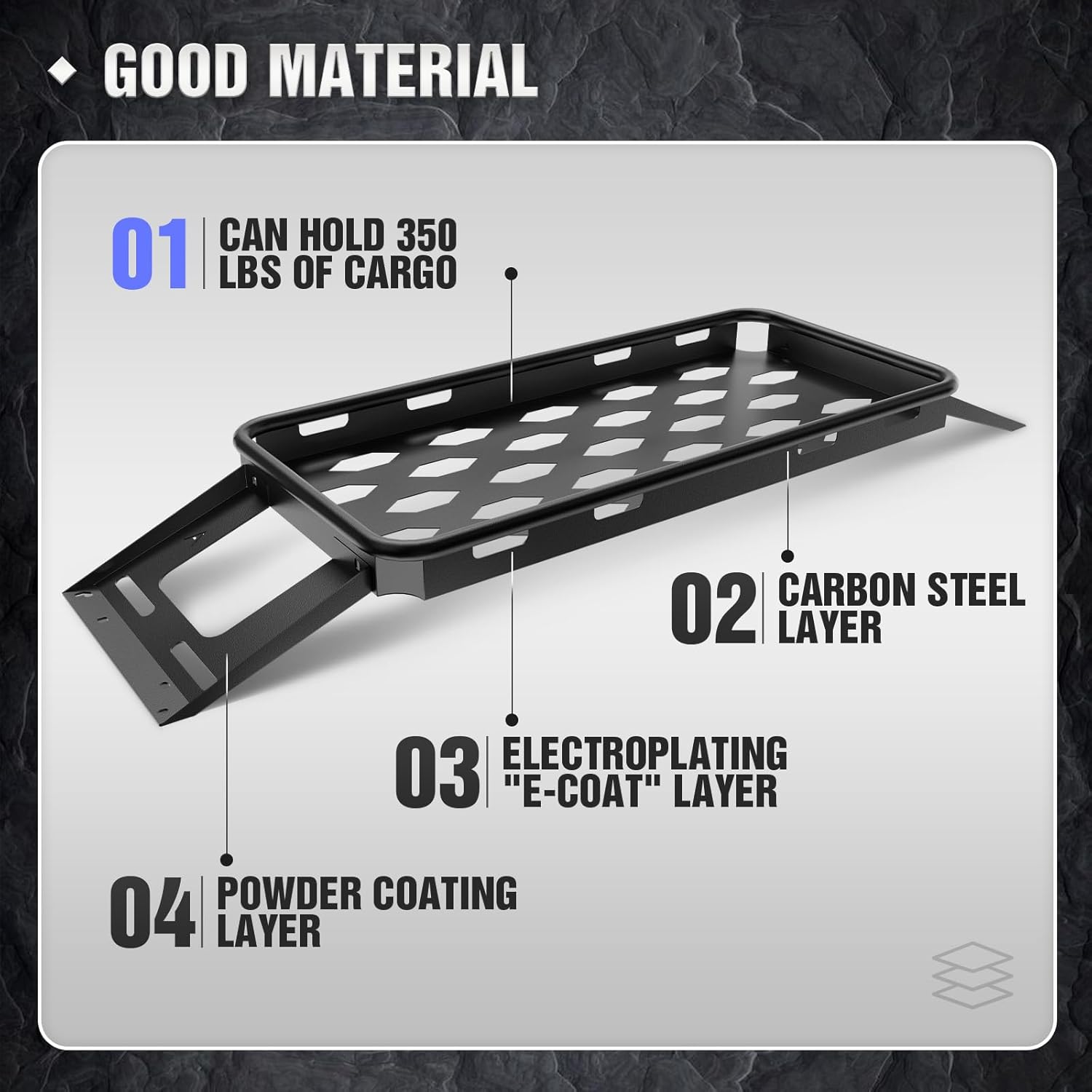 Rear Trunk Cargo Storage Rack Compatible for 2007-2025 Jeep Wrangler JK JKU & JL JLU Unlimited 4 Door Hardtops, Interior Luggage Rack Shelf for Camping Gear (350 LBS)