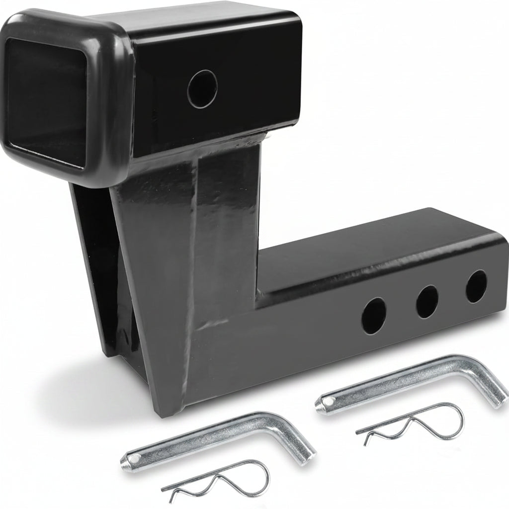 6" Rise/Drop Hitch Riser for 2" Receivers - 500 lb Tongue Weight, Solid Steel, Triple Pin Holes (50909)