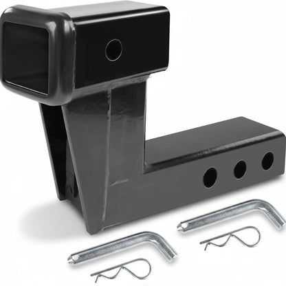 6" Rise/Drop Hitch Riser for 2" Receivers - 500 lb Tongue Weight, Solid Steel, Triple Pin Holes (50909)