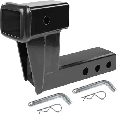 6" Rise/Drop Hitch Riser for 2" Receivers - 500 lb Tongue Weight, Solid Steel, Triple Pin Holes (50909)