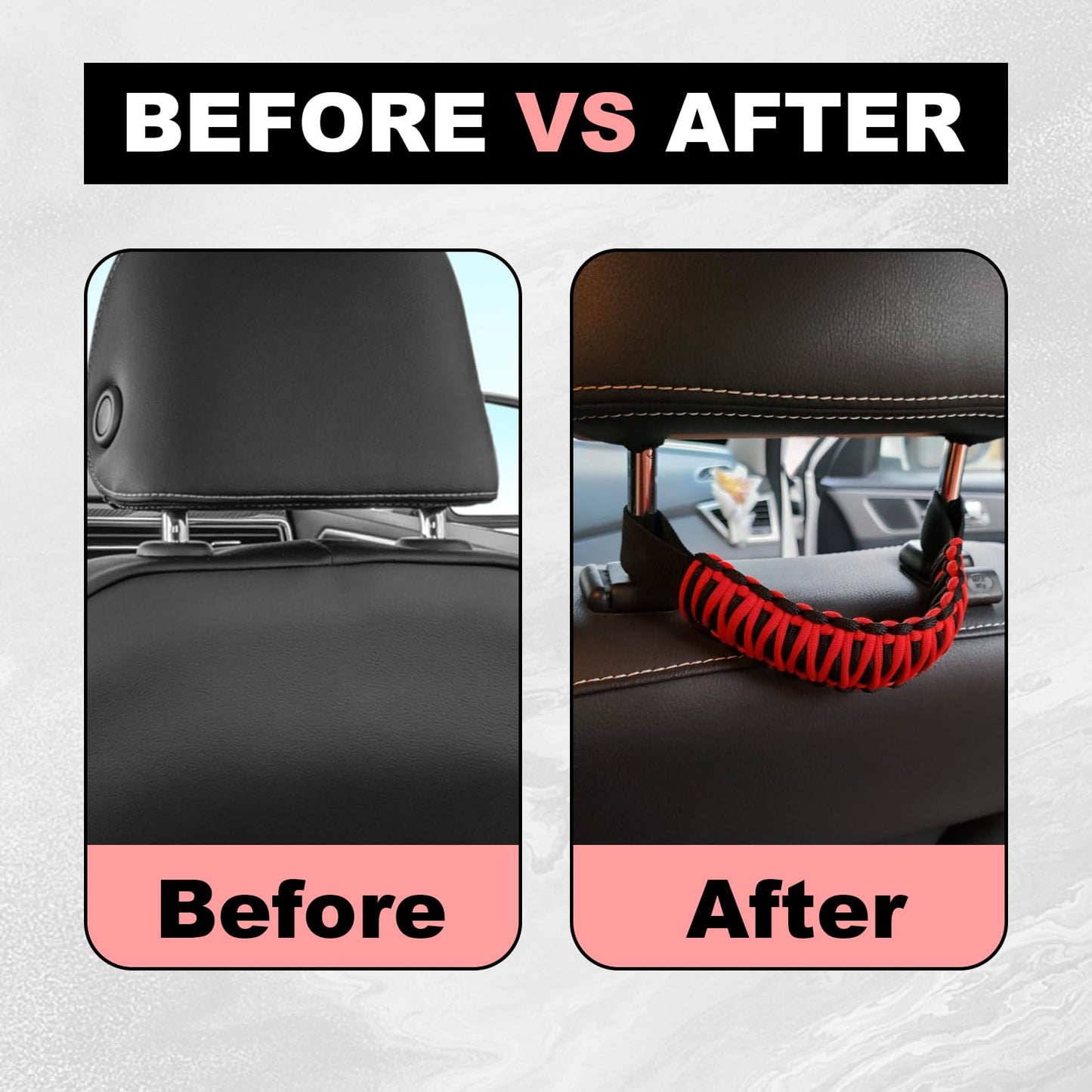 Automotive Headrest Grab Handles, Heavy-Duty Nylon, Universal SUV Truck