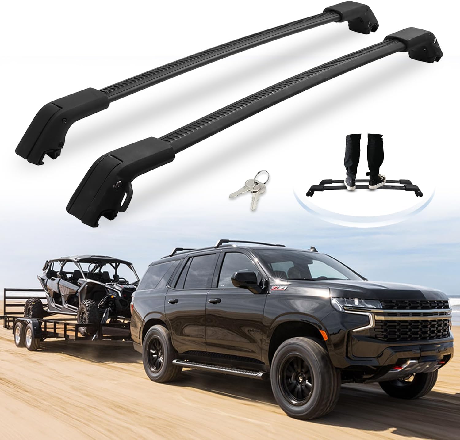Roof Racks Cross Bars Fit for 2021-2024 Chevrolet Tahoe and Suburban, Yukon and Yukon XL - OHMU