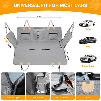 Waterproof Dog Back Seat Extender & Protector for Cars, SUVs