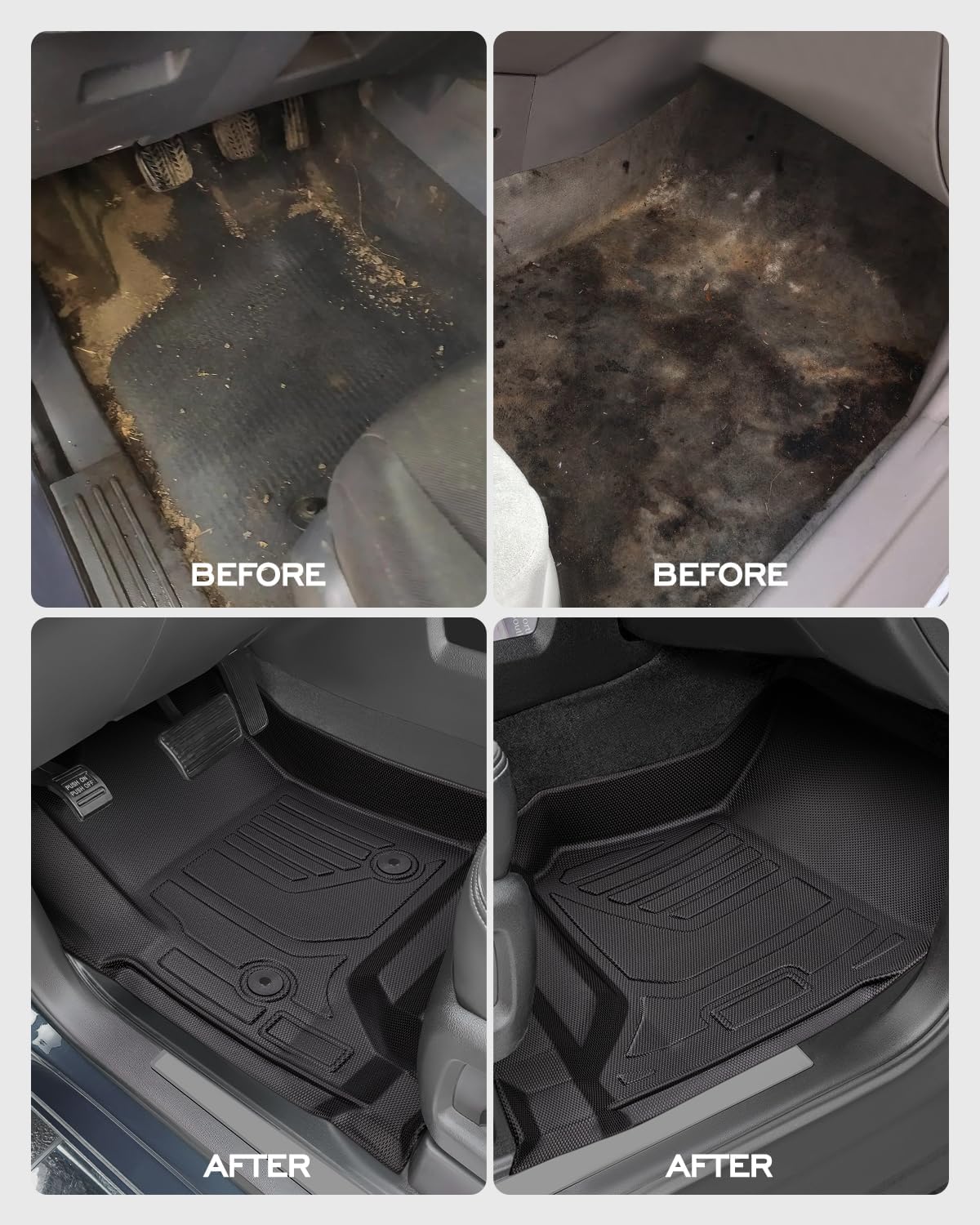 TPE Floor Mats for 2014-2018 Chevy/GMC 1500 & 2015-2019 HD Crew Cab (Bucket Seats) - All-Weather