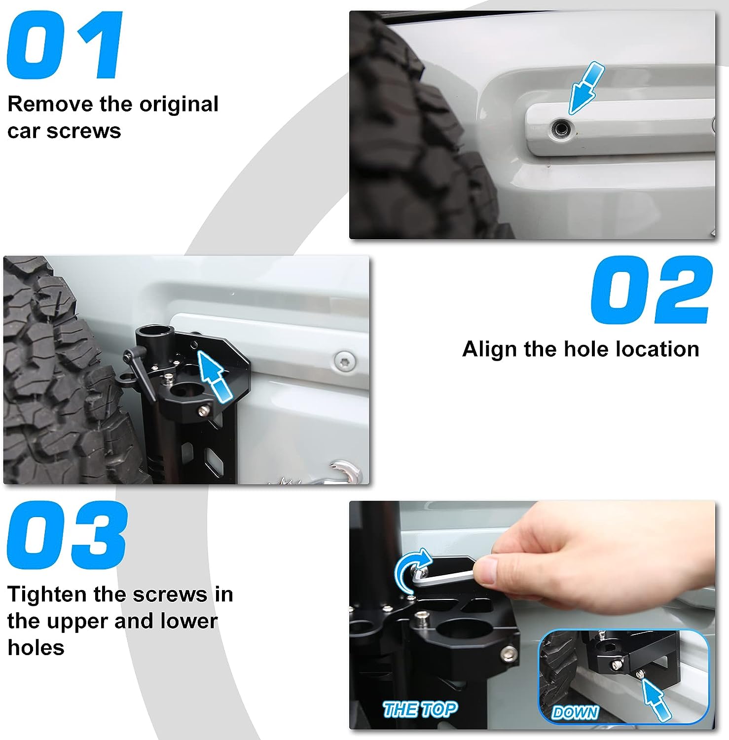 Antenna Mount Flagpole Holder & Tailgate Hinge Mount for Ford Bronco 2021-2022 - OHMU