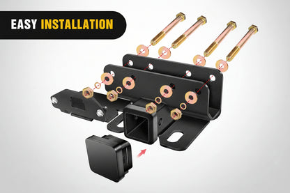 2" Rear Trailer Hitch Kit for 2021-2026 Ford Bronco 2/4-Door (Excludes Sport) - Black