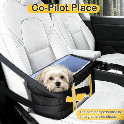 Center Console Dog Booster Seat - Safety Net, 0-15 lbs for Small Pets/Puppies/Cats