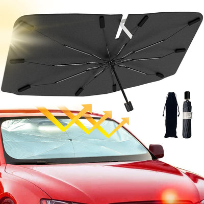 Foldable Car Umbrella Sunshade - UV Block & Heat Insulation for Windshield (Large)