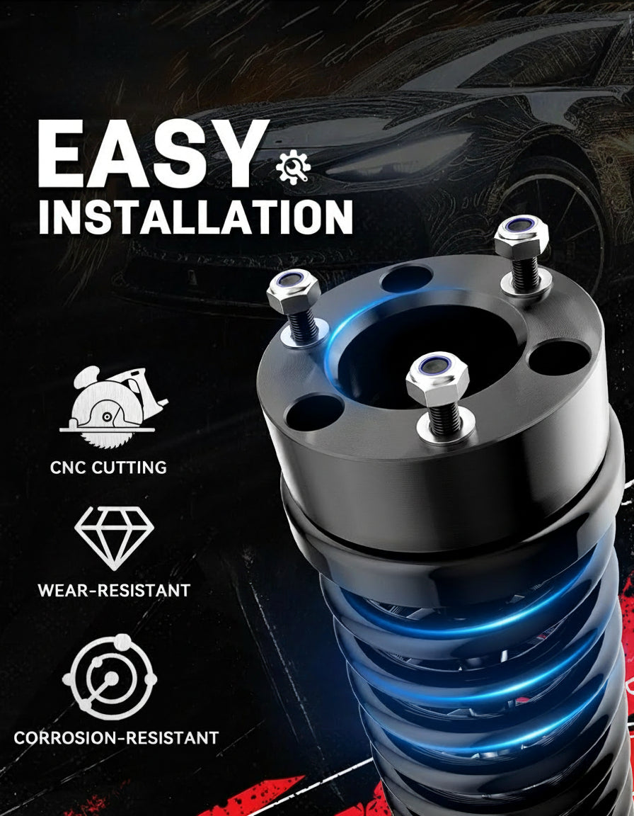 Richeer 3 inch Leveling Lift Kit Compatible with 2004-2026 F150, Leveling Lift Kit Fit for 2004-2026 F150 2WD 4WD, 2003-2018 Expedition Forged Front Strut Spacers Raise the Front of your F150 by 3"