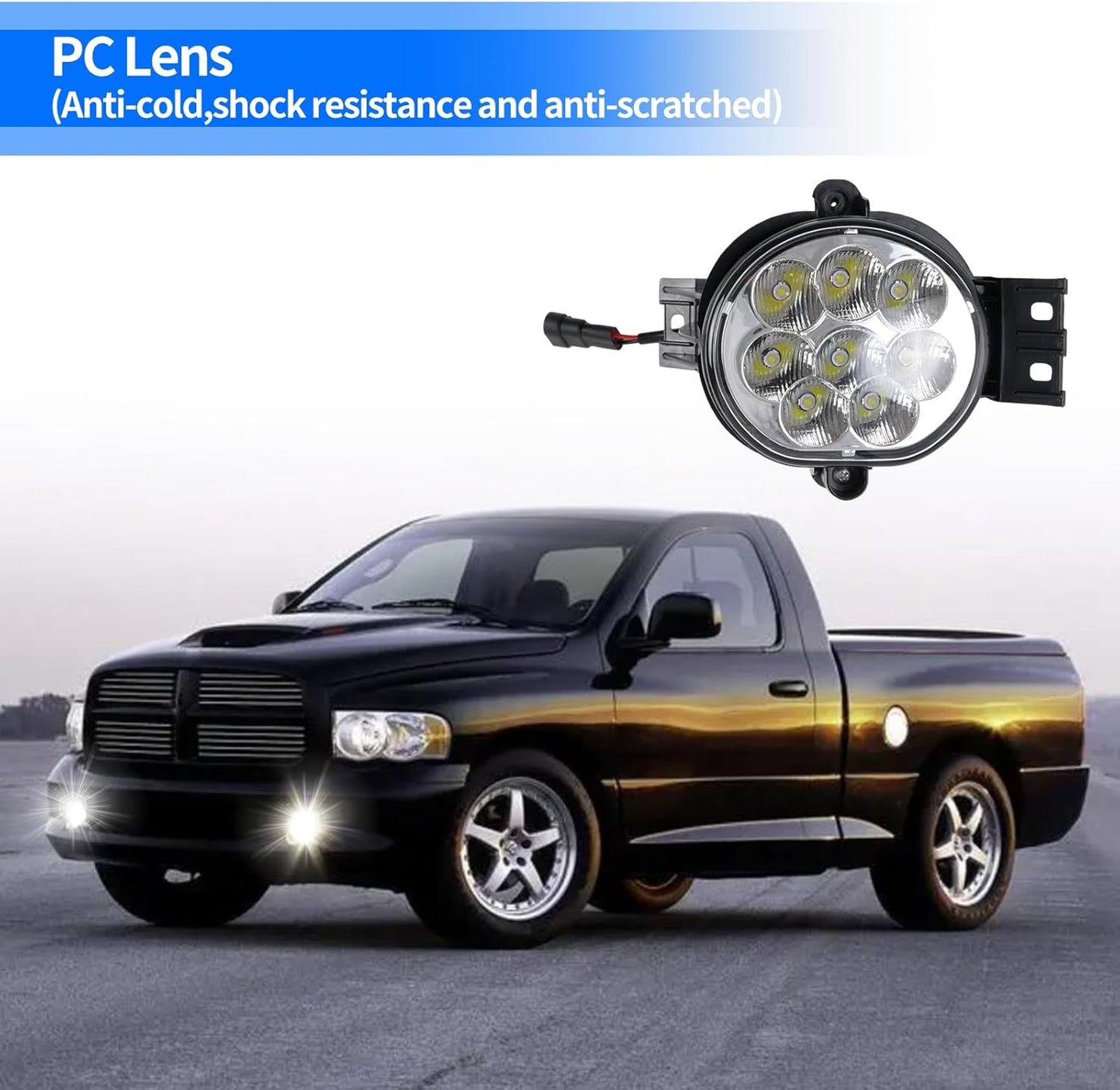 2-PCS LED Fog Lights for 2002-2008 Ram 1500, 2003-2009 Durango & 2004-2006 Ram 2500/3500