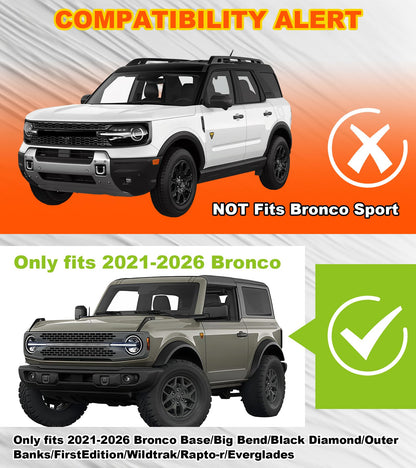Bronco Hood Handle Trail Lights: Amber DRL, Side Markers, IP68 Waterproof