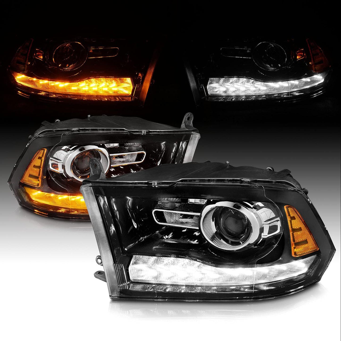 Halogen, led, Projector Headlights For 2009-2018 Dodge Ram 1500 2500 3500