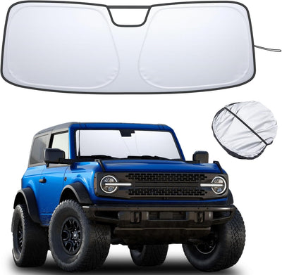 Front Window Foldable Windshield Sunshade for Ford Bronco 2021-2024(Not for Sport)