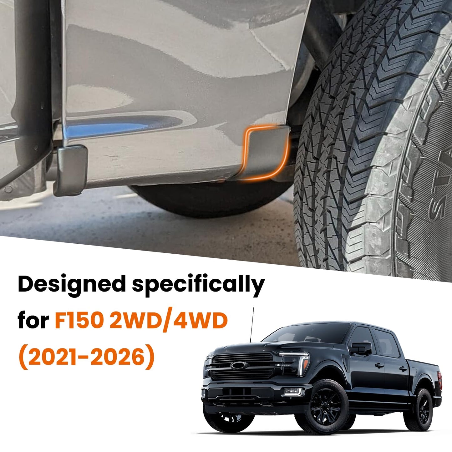 Mud Flap Delete Kit for 2021-2026 Ford F-150 2WD/4WD