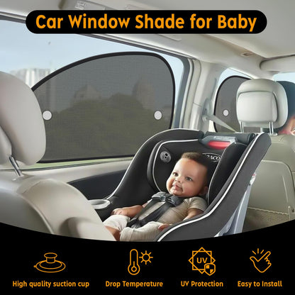 Upgraded Car Window Shades for Baby, Blocks 99.98% UVR