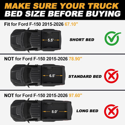 Truck Bed Mat for Ford F150 2015-2025