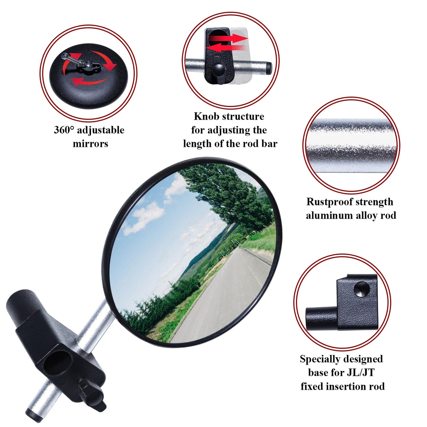 Professional Off-Road Mirrors for Jeep Wrangler JL/JLU & Gladiator JT