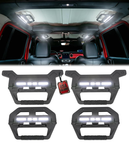 Wrangler JL JT Grab Handles with LED Lights, Aluminum, Bolt-In