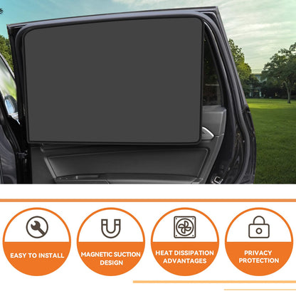 Car Window Sun Shades, Universal Interior, Double-Sided Black (4pcs)