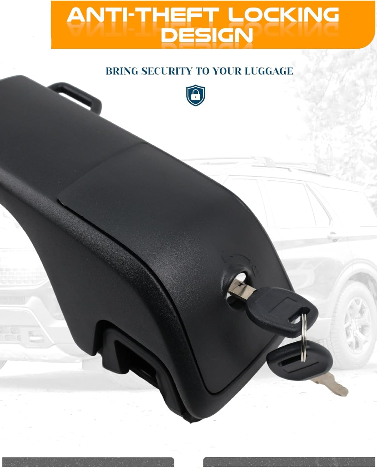 Lockable Roof Rack Cross Bars for 2020-2026 Ford Explorer w/Side Rails - 330 lb Capacity