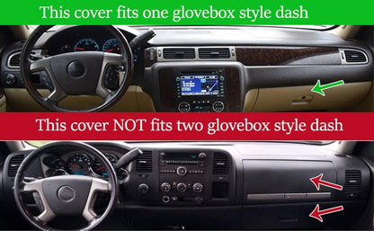 Dashboard Cover Dash Mat Carpet Fit for 2007-2014 Chevy Chevrolet Tahoe Suburban,2007-13 Chevy Avalanche Silverado 1500 2500 3500 LTZ /2007-13 GMC Sierra SLT Denali,2007-14 GMC Yukon XL (Black) Y24