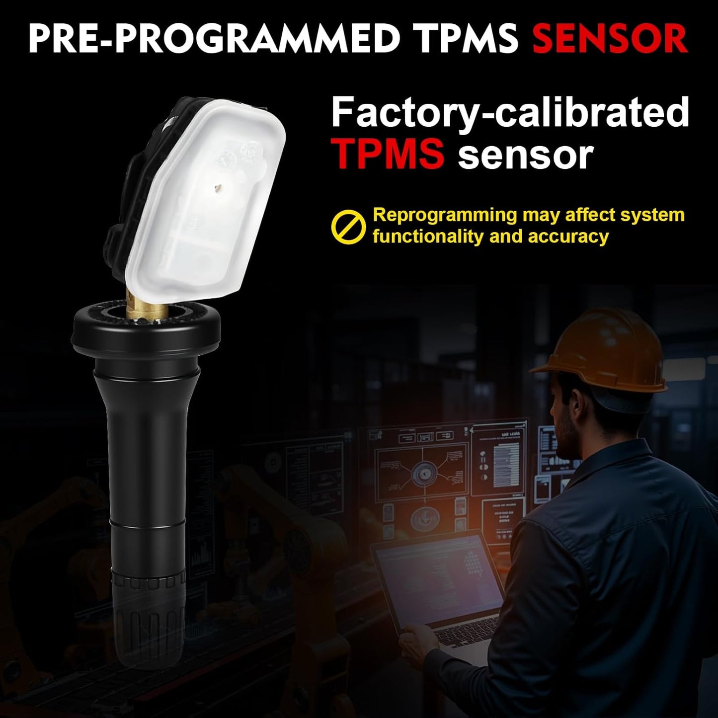 4-PCS Pre-Programmed 433MHz TPMS for 2016-2022 GM Models (Silverado/Malibu/Acadia/CT6) - Replaces 13598773