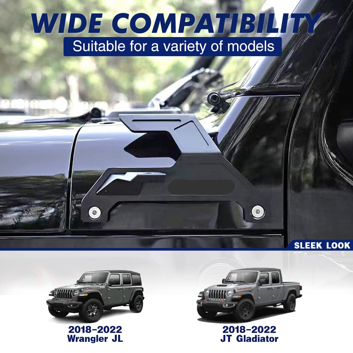 Dual A-Pillar Light Mount for 2018-2025 Jeep JL & Gladiator JT (Excludes Mojave/392)