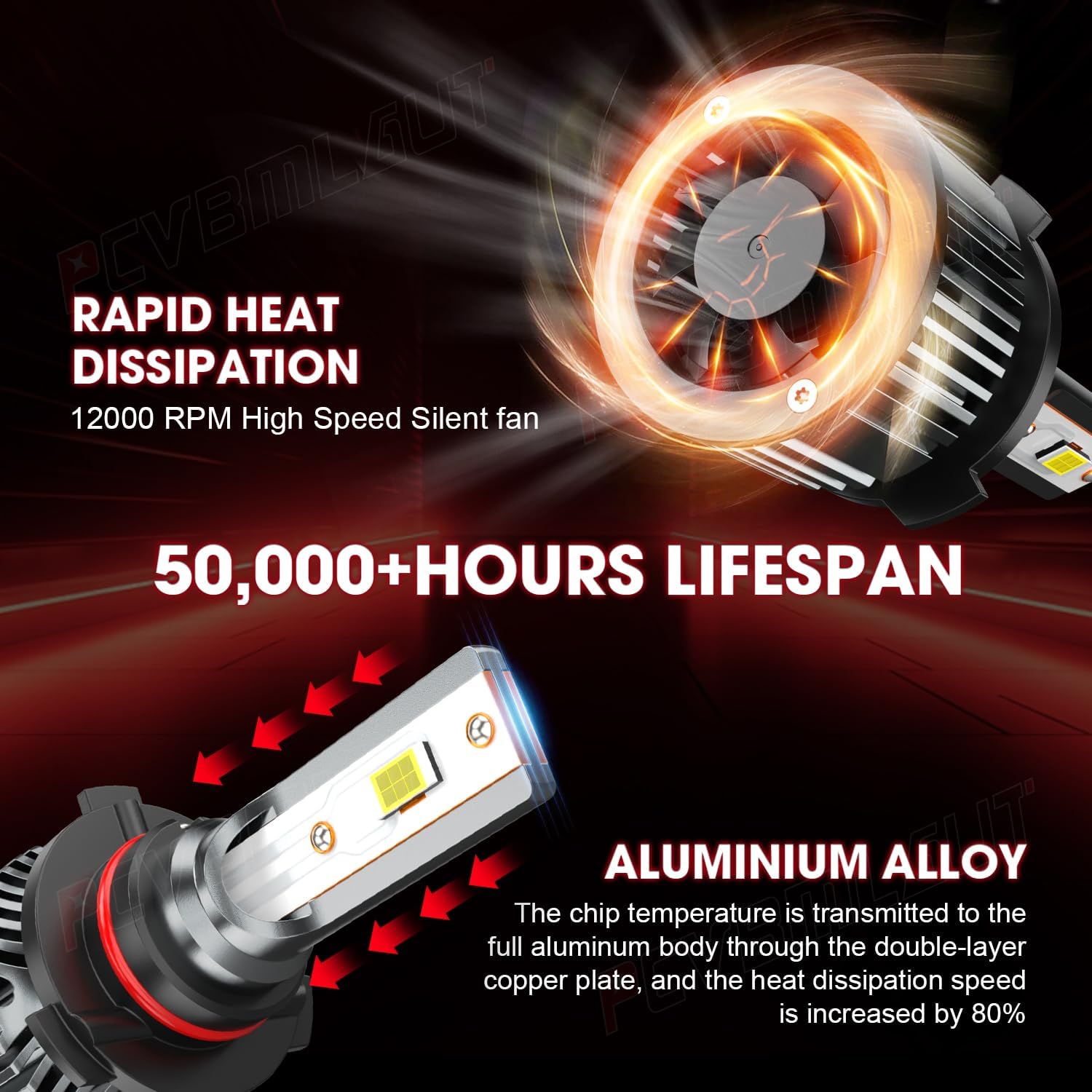 Compatible For DODGE RAM 1500 2500 3500 2009-2018, 9005 High Beam H11 Low Beam 9145/9140/H10 Fog Light Bulbs, 6500K White, 500% Brightness with Cooling Fan, Plug and Play, Waterproof, Pack of 6