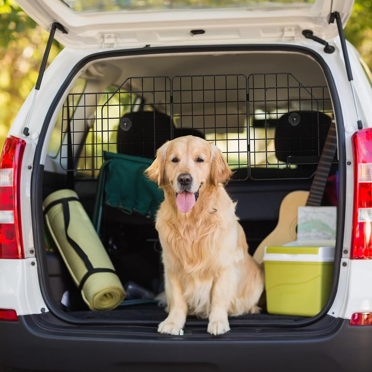 Adjustable Heavy-Duty Wire Mesh Dog Barrier - Universal for SUV/Car/Truck Cargo Area, Safety Travel