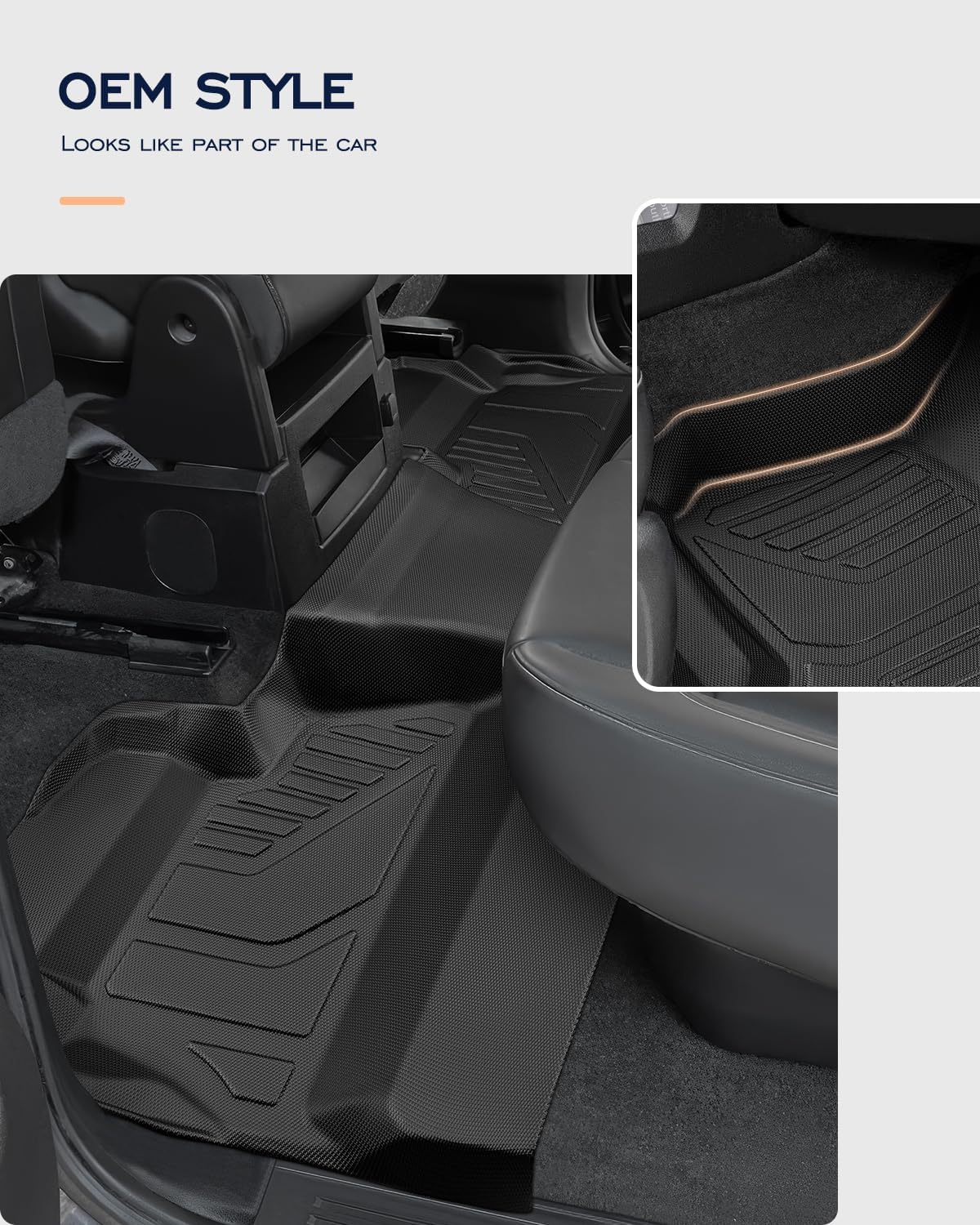 TPE Floor Mats for 2014-2018 Chevy/GMC 1500 & 2015-2019 HD Crew Cab (Bucket Seats) - All-Weather