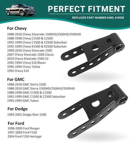 2-3" Suspension Rear Drop Lowering Shackles kit for Chevy Silverado GMC Sierra Dodge Ram - OHMU